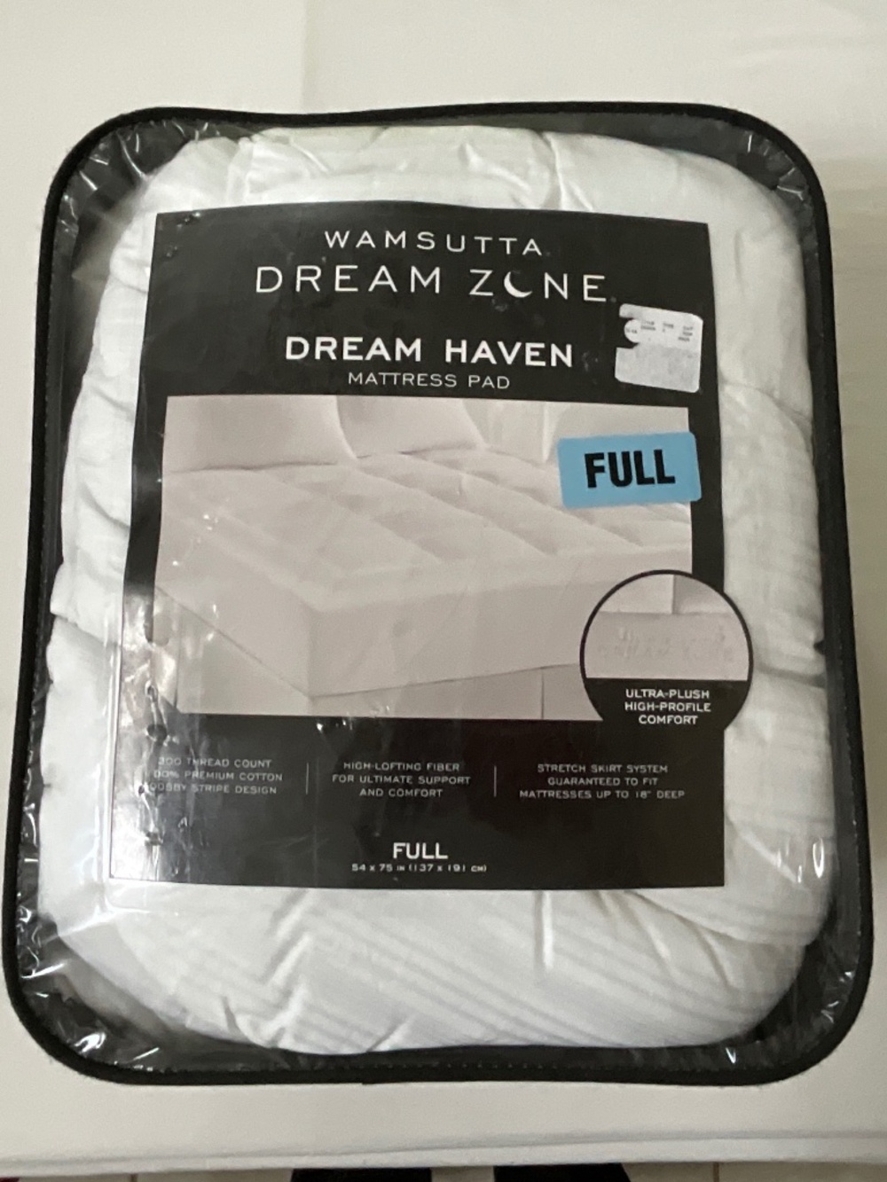 NWT WAMSUTTA Dream Zone Mattress Pad Full White